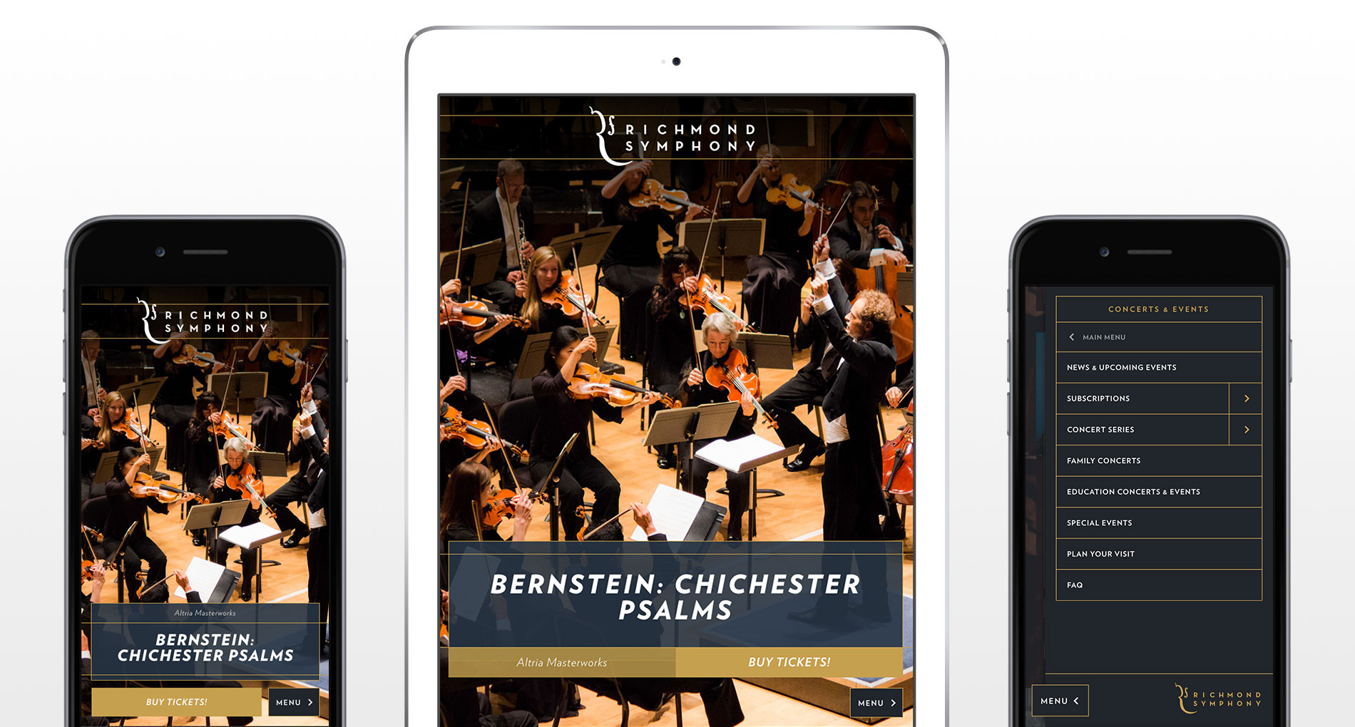 Richmond Symphony mobile navigation